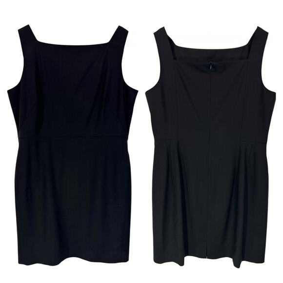 M.M.LaFleur Dresses & Skirts - M.M.LaFleur Cynthia Dress Black Wool Sheath Square Neck Work Size 16